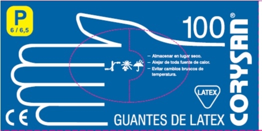 GUANTE LATEX CORYSAN T Pqño 100 u.